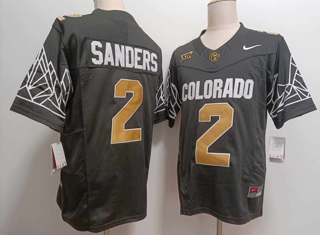 Mens Colorado Buffaloes #2 Shedeur Sanders Black Gold With XII Patch FUSE Vapor Stitched Jersey->colorado buffaloes->NCAA Jersey